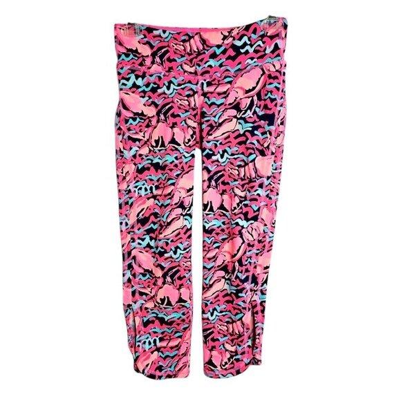 Lilly Pulitzer Pants - LILLY PULITZER Luxletic Cropped Leggings size XS 2 LOBSTAH ROLL RESORT BLUE PINK